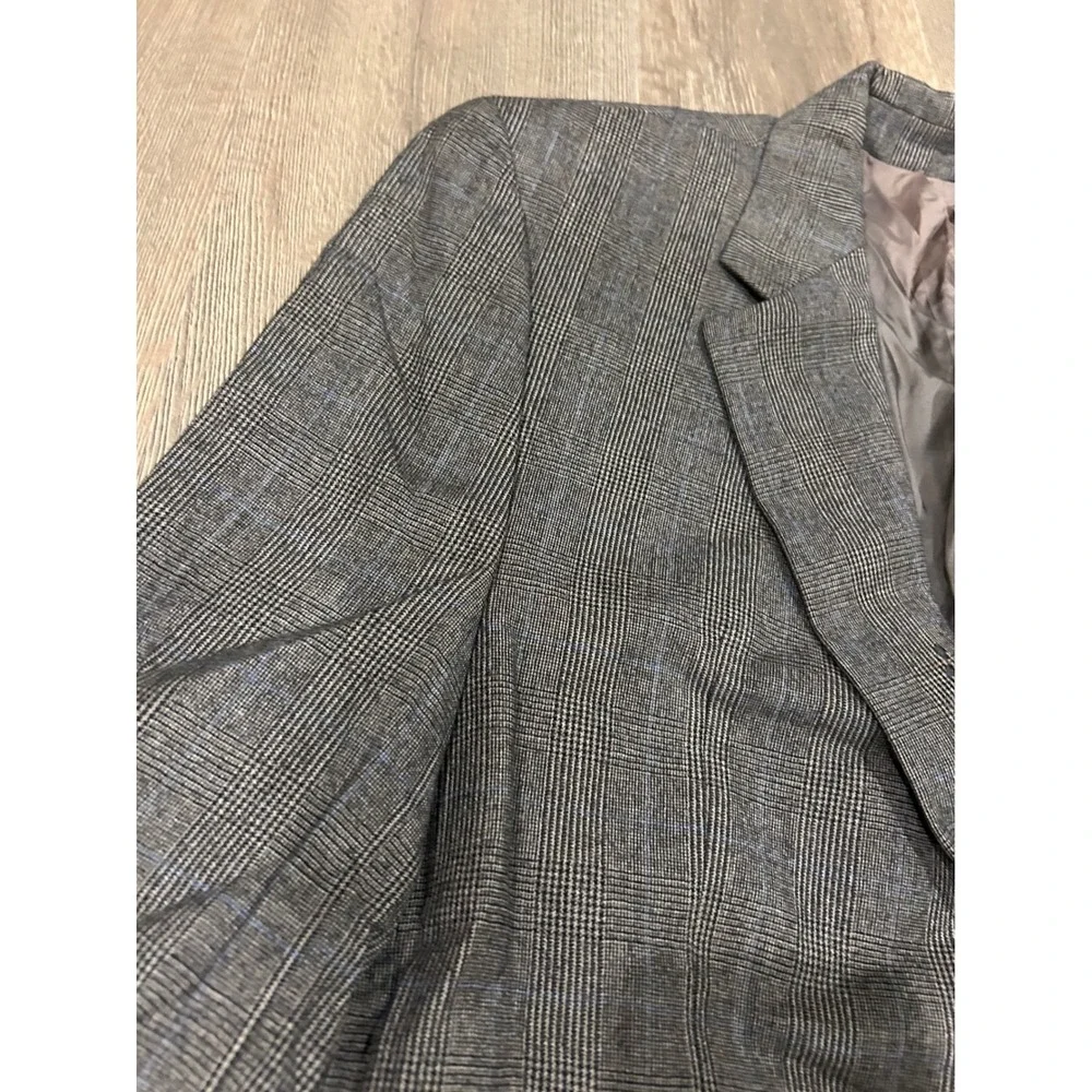 Lauren Ralph Lauren Mens 44R‎ Blazer Grey Glen Plaid Wool Cashmere Sport Coat